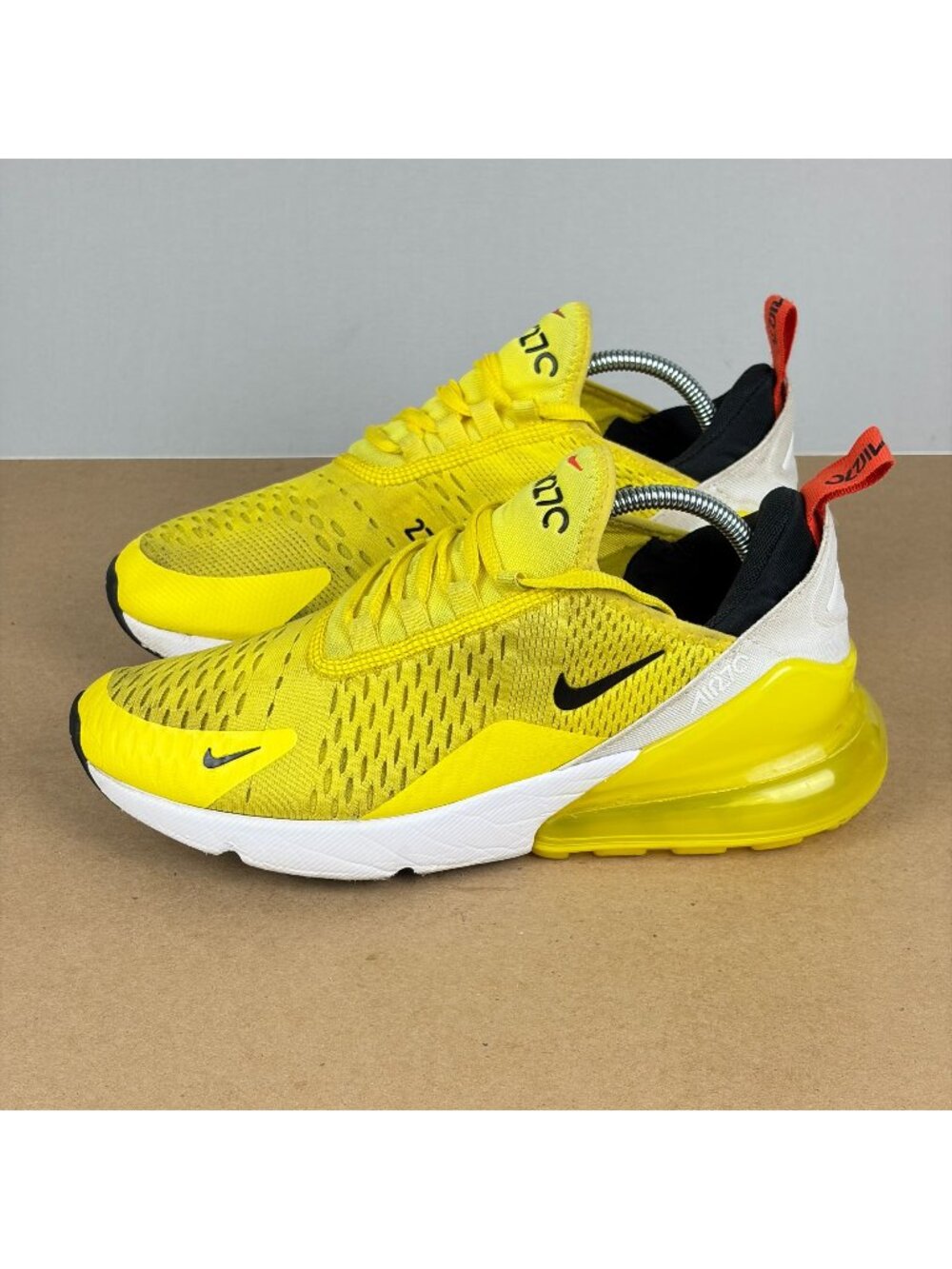 Nike Air Max 270 Yellow Strike Athletic Shoes Womens 8 Breathable Low Top
